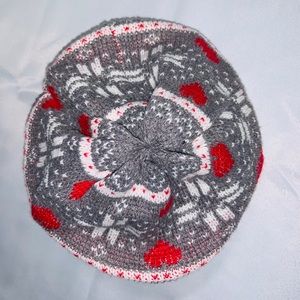 Hearts holiday winter knit beanie